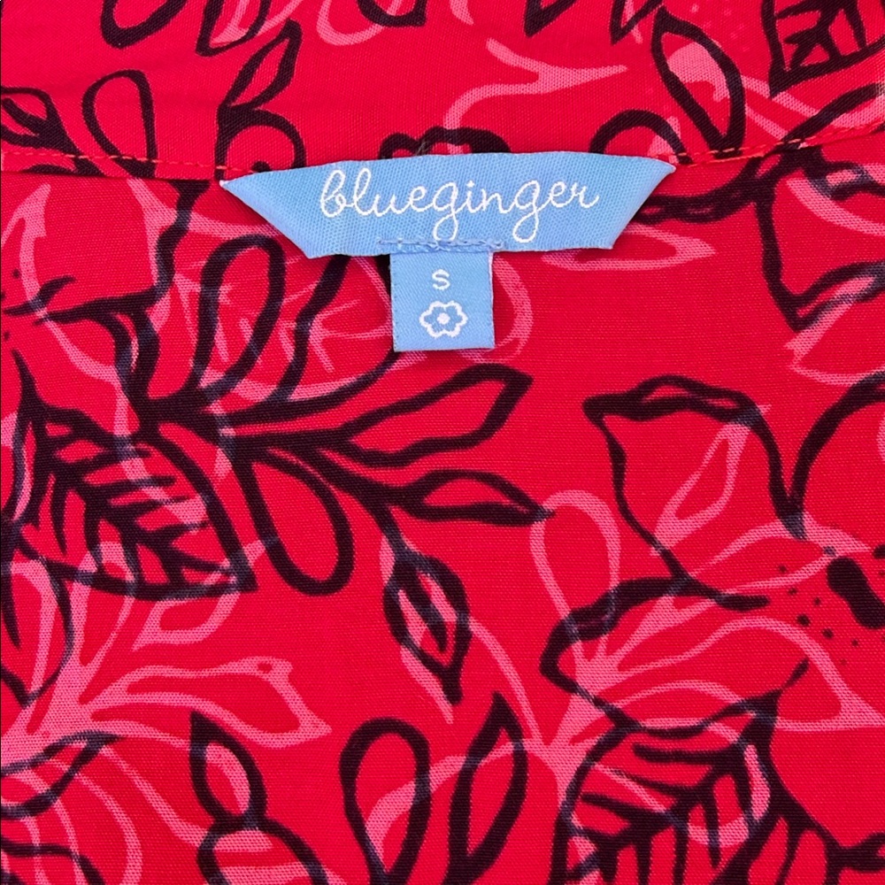 Blue Ginger Hawaiian Print 3/4 Sleeve Blouse - Picture 7 of 9